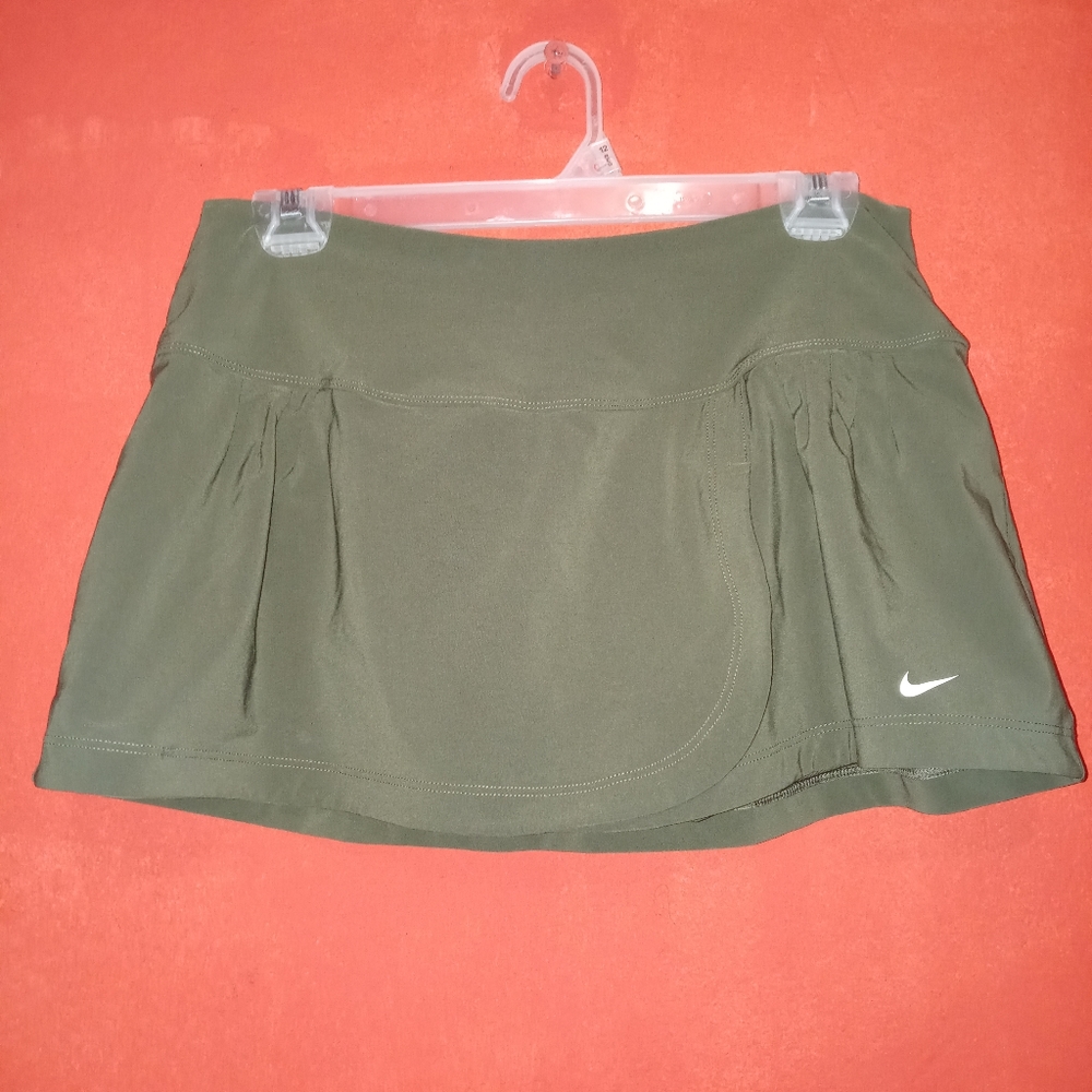 Nike Dri-Fit Skirt Skort Olive Green Women Size M Tennis Sport